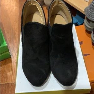 Black suede booties